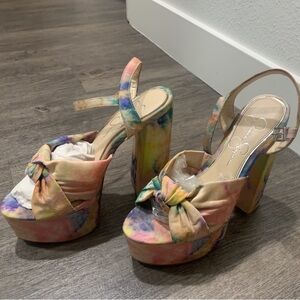 Jessica Simpson platform tie dye sandals